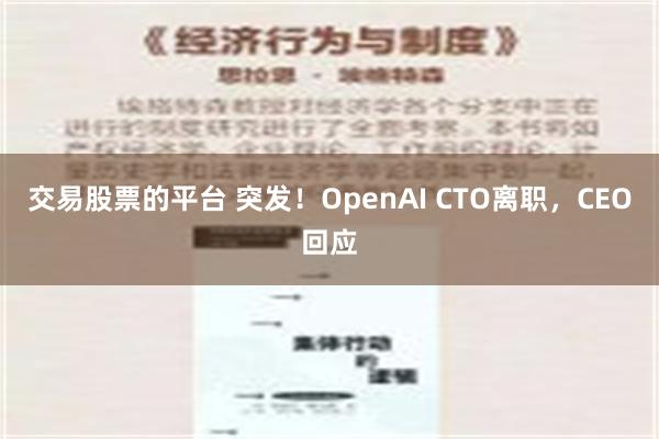 交易股票的平台 突发！OpenAI CTO离职，CEO回应