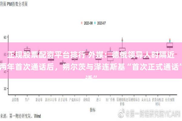 正规股票配资平台排行 外媒：德俄领导人时隔近两年首次通话后，朔尔茨与泽连斯基“首次正式通话”